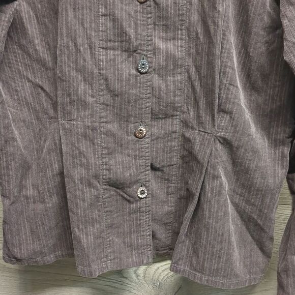 Flax Brown Corduroy Button Down Blazer Jacket Women's Size Small - Picture 4 of 10